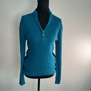 Boston Proper Teal Half-Zip Women's Sweater